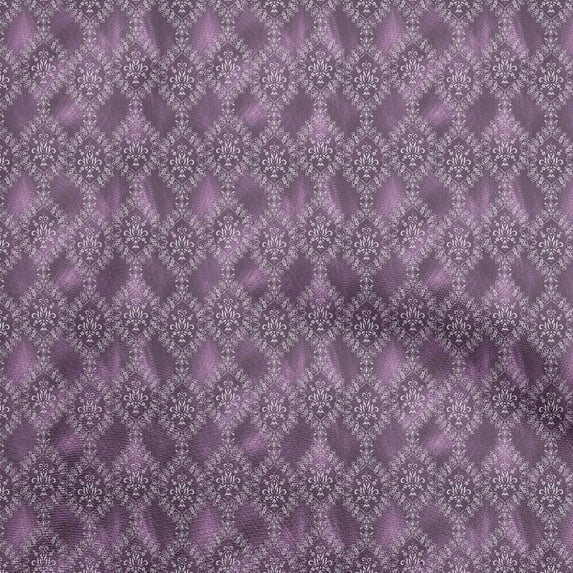 oneOone Viscose Chiffon Purple Fabric Damask Diy Clothing Quilting Fabric Print Fabric By Yard 42 Inch Wide