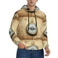 Kdxio Old Compass On World Map Print Mens Casual Hooded Collar