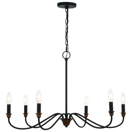 

Annabelle 6 Light Black Farmhouse Candelabra Chandelier