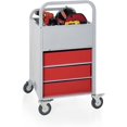 Display and Storage Utillity Cart, Metal Media Truck with Wheels, 3