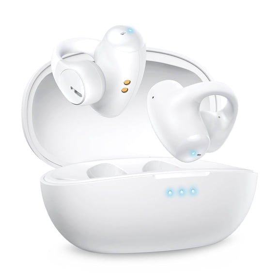 Siivton Open Ear Earbuds, Wireless Earbuds, Bluetooth Headphones with Mic, Adaptive Noise Cancelling Calls, Bluetooth 5.4, 50H Playtime, Light Weight, Clip On Earbuds for Workout/Running