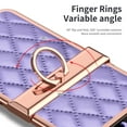 thumbnail image 5 of for Samsung Galaxy Z Flip 3 Case, Mantto Premium Elegant Patterned Leather Shockproof Cover with Ring Stand Holder Flip Folio Case with Hinge Protection for Samsung Z Flip 3, Purple, 5 of 7