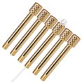 thumbnail image 4 of Puente de trémolo para guitarra eléctrica con tornillos de bloqueo de cuerdas, 6 piezas en latón dorado, sin bloque de inserción, resistente y anticorrosivo., 4 of 6