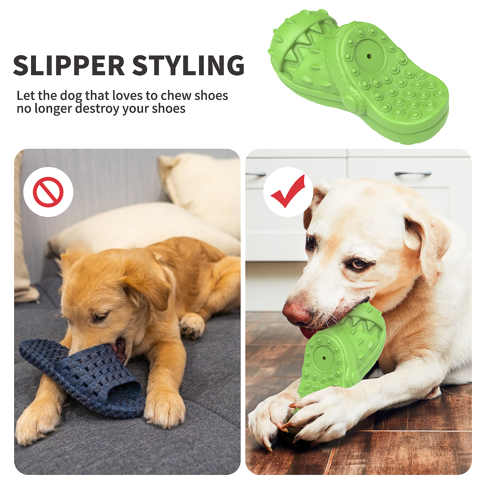 MASBRILL Squeaky Dog Toy Shoe, Beef Flavor photo 7