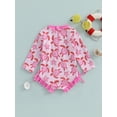thumbnail image 5 of BemeyourBBs Toddler Baby Girl Turtle Swimsuit Infant Girl Bathing Suit One Piece Swimsuits Long Sleeve Rash Guard Swimwear Zipper Summer Beach Wear, 5 of 9