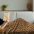thumbnail image 3 of Halloween Soft Flannel Fleece Throw Blanket, Repetitive Spooky Elements Ghost and Pumpkins, Cozy Plush for Indoor and Outdoor Use, 50" x 70", Marigold Fern Green, by Ambesonne, 3 of 5