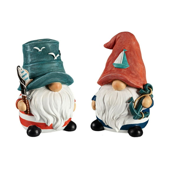 Nautical Gnome Table Décor, 2 Asst: Anchor/Fishing Pole