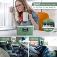 thumbnail image 2 of [2024 Upgraded] 75W Heated Lunch Box Men, 1.8L Large Capacity Electric Lunch Box for Adults/Work/Car/Office, 3 in 1 12V/24V/110V Food Warmer Lunch Bo, 2 of 7