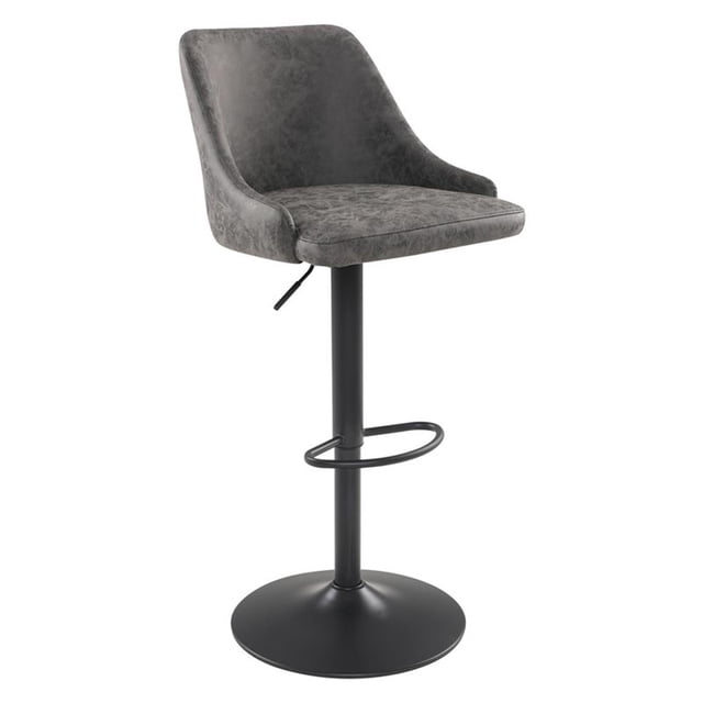 Tabouret Réglable en Hauteur Sylmar en Similicuir Charbon
