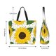 thumbnail image 5 of Balery Sunflowers Bolsa Tote Estilo Estético con Cremalleras, Bolsa de Hombro, Bolsa de Compras Grande y Plegable, 5 of 8