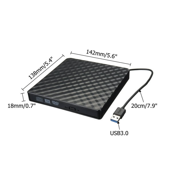 Lecteur de CD / DVD externe pour ordinateur portable, USB 3.0 Ultra-mince  graveur portable Compatible avec Mac Macbook Pro / air