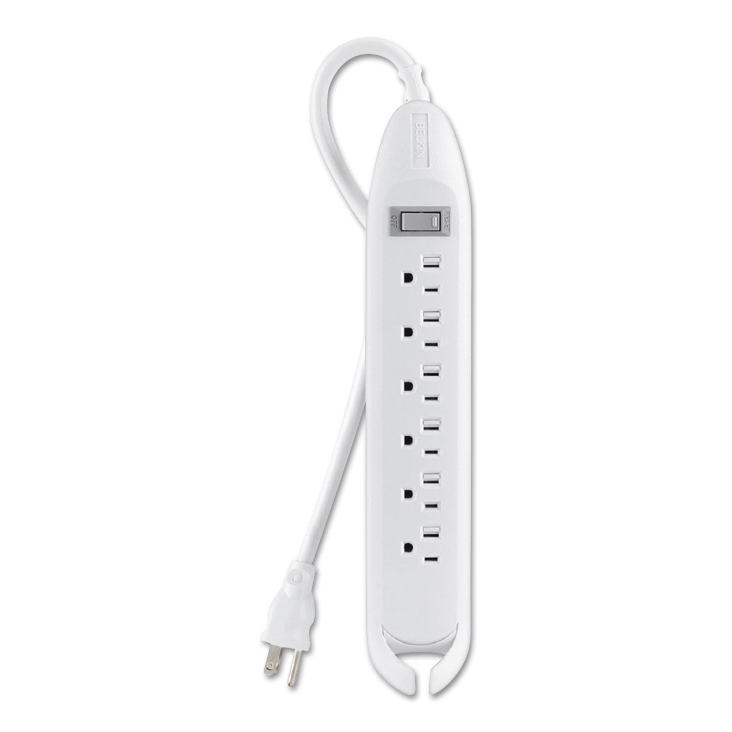 Belkin Power Strip, 6 Outlets, 12 ft Cord, White