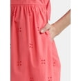 thumbnail image 3 of Time and Tru Women's and Women's Plus Square Neck Eyelet Midi Dress, Sizes XS-4X, 3 of 4