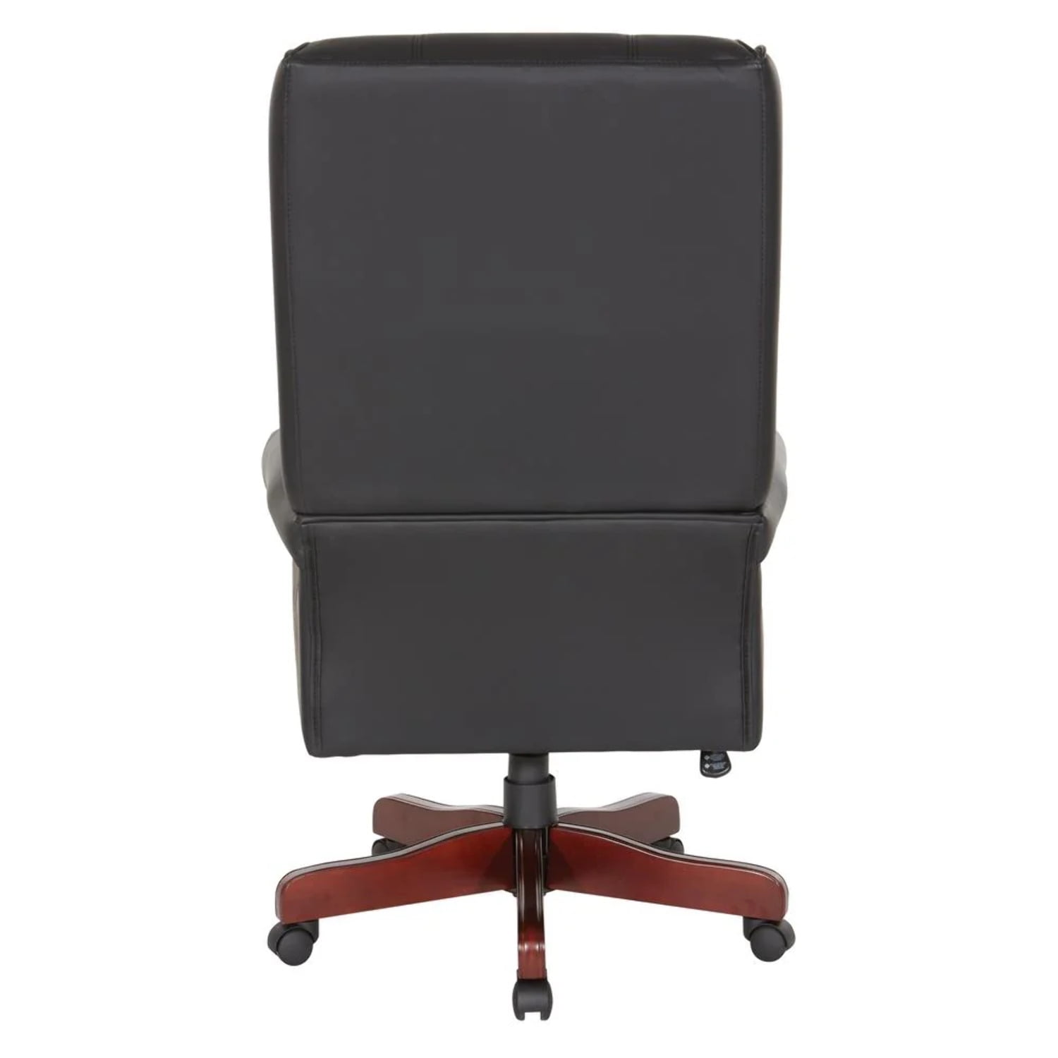 Executive High Back Chair with Black Vinyl and Brass Finish Nail