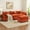 Orange, variant on Sectional Sofa with Ottoman, Gexpusm Modern Comfy Living Room Couch, L-Shaped Cloud Sofa Couch with Corduroy Fabric, 3 Seat Oversized Couch with Movable Ottoman, Beige