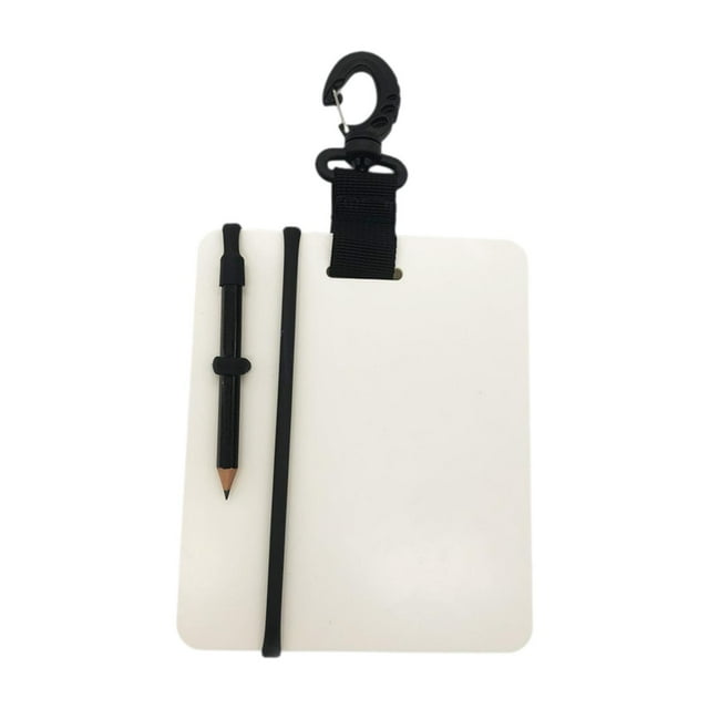 Almencla Scuba Diving Write Notebook with Swivel Clip and Pencil Accessories Waterproof Writing Pad for Underwater Communication Black