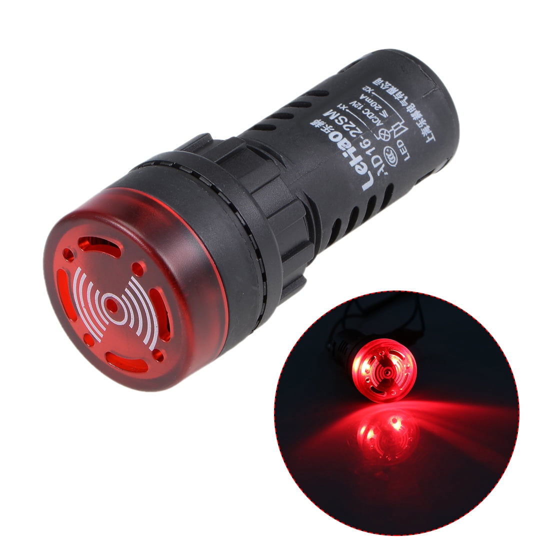Uxcell Plastic AC/DC 12V Flashing LED Indicator Lights Red 1 Pack