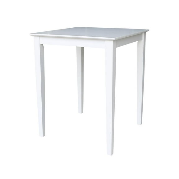 Solid Wood 30 inch Square Dining Table in White