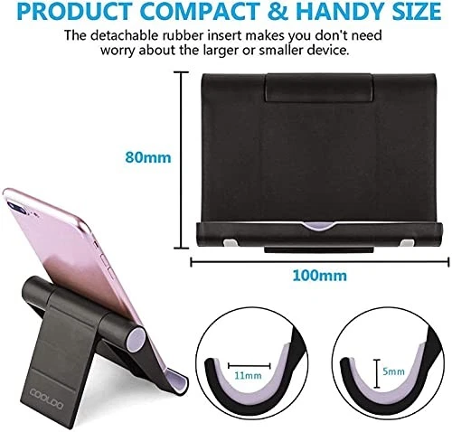 CRESTIN- Cell Phone Stand Multi-Angle,【2 Pack】 Tablet Stand Universal Black & Black