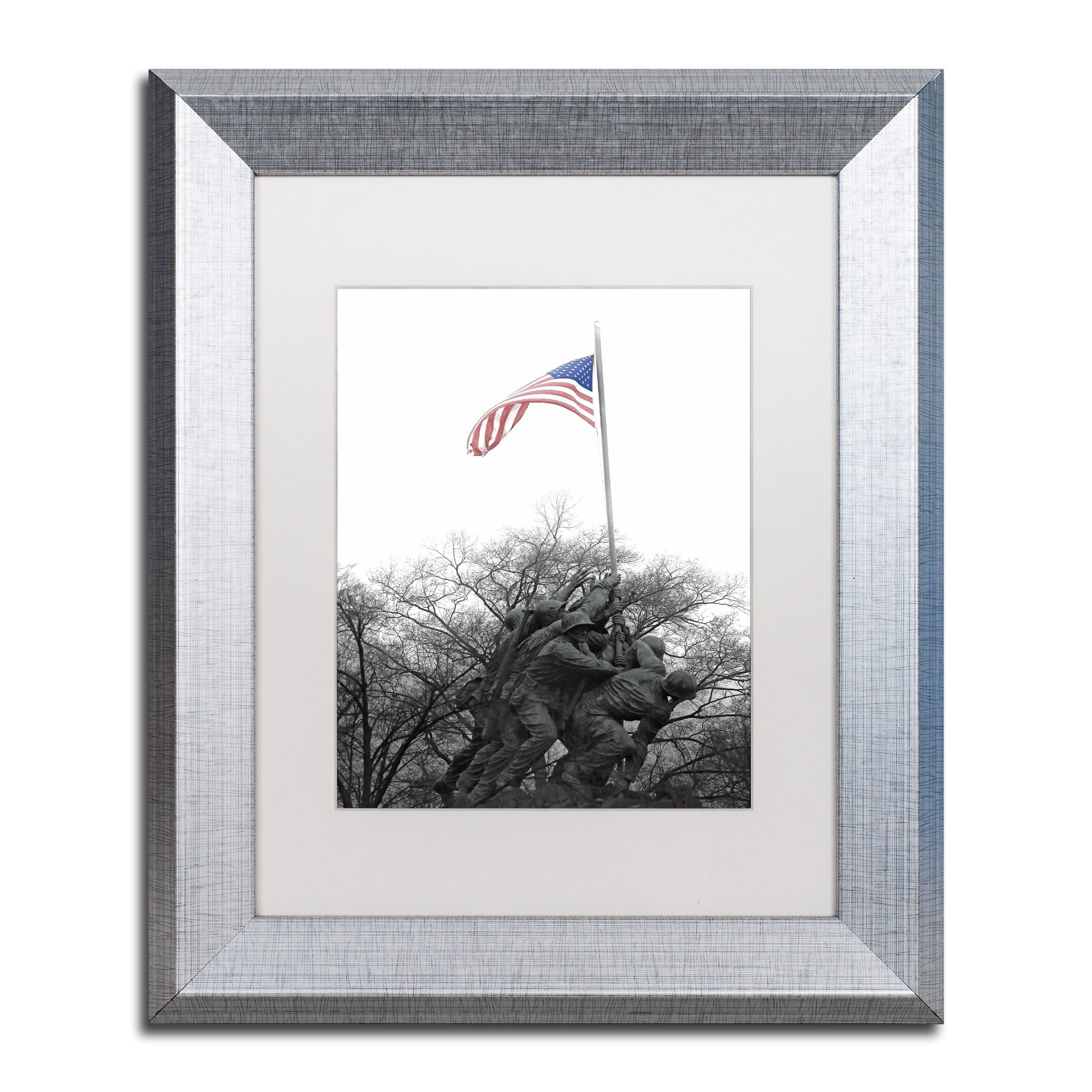Trademark Fine Art "Courage" Canvas Art by CATeyes, White Matte, Silver Frame