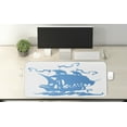 thumbnail image 2 of Marine Computer Mouse Pad, Monochrome Silhouette Sailing Boat Ship Illustration on Plain Background, Rectangle Non-Slip Rubber Mousepad X-Large, 35" x 15", White and Sea Blue, by Ambesonne, 2 of 2