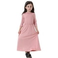 thumbnail image 1 of KYAIGUO Robes à Volants pour Filles 1-12 Ans Bébé Manches Longues Décontractées Robe Maxi Ligne A, 1 of 8