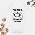 thumbnail image 4 of Player 4 Has Entered The Game Baby Bodysuit - Boy Girl Cute Newborn Clothes Funny Infant Outfit White-style-1 6months, 4 of 7
