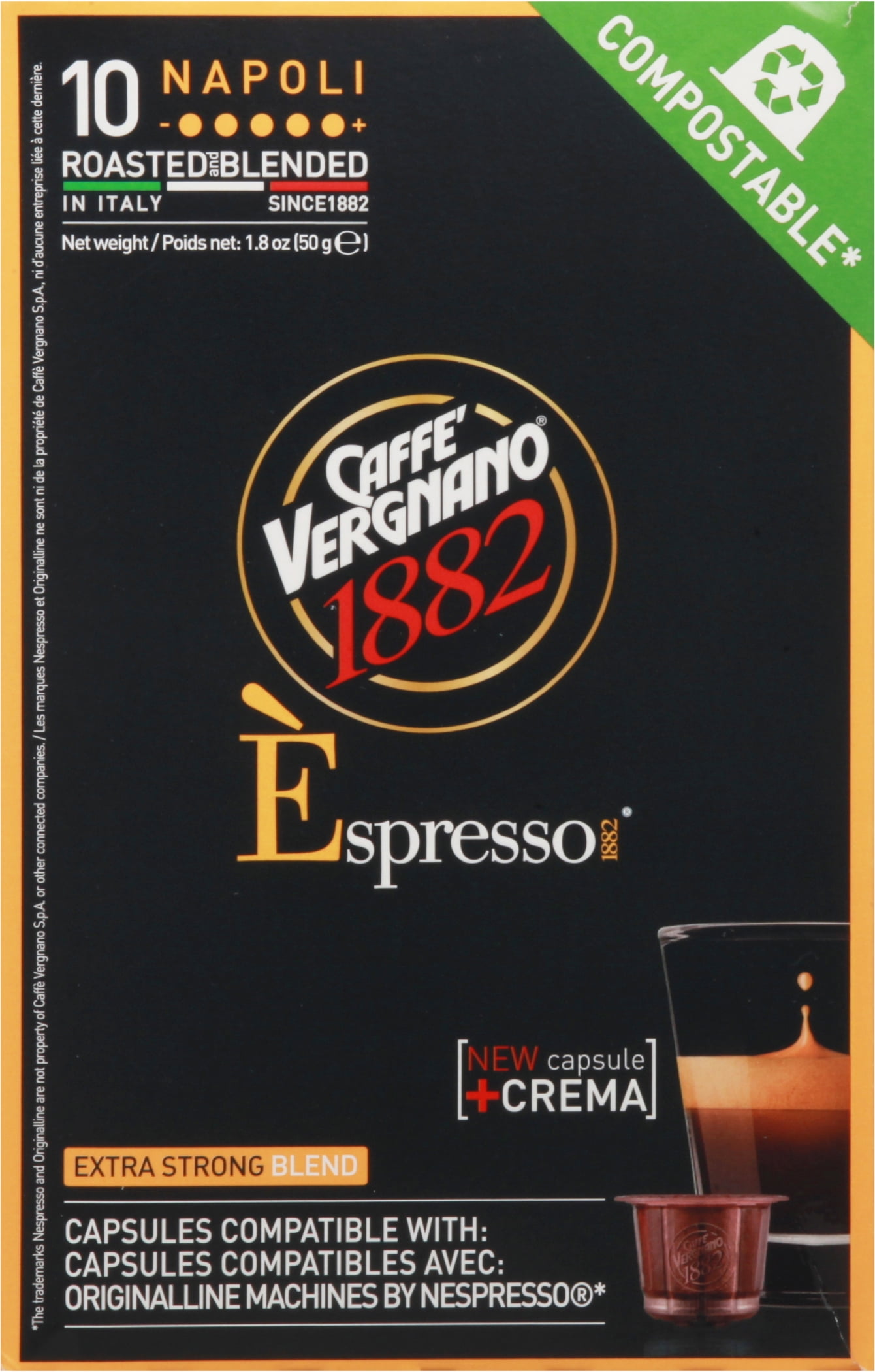 Caffe Vergnano Napoli Espresso Capsules 10-Count