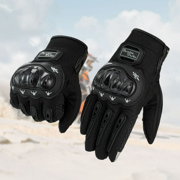 Guantes de moto Guantes de carreras antideslizantes para BMX ATV Road Racing (Black XL)