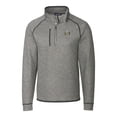 thumbnail image 2 of Men's Cutter & Buck  Heather Gray North Carolina Tar Heels Vault Mainsail Sweater-Knit Raglan Half-Zip Jacket, 2 of 3