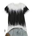thumbnail image 4 of DYMADE Women's Summer Casual Tops Round Short Sleeve Gradient Print Tunic T-Shirts, 4 of 4
