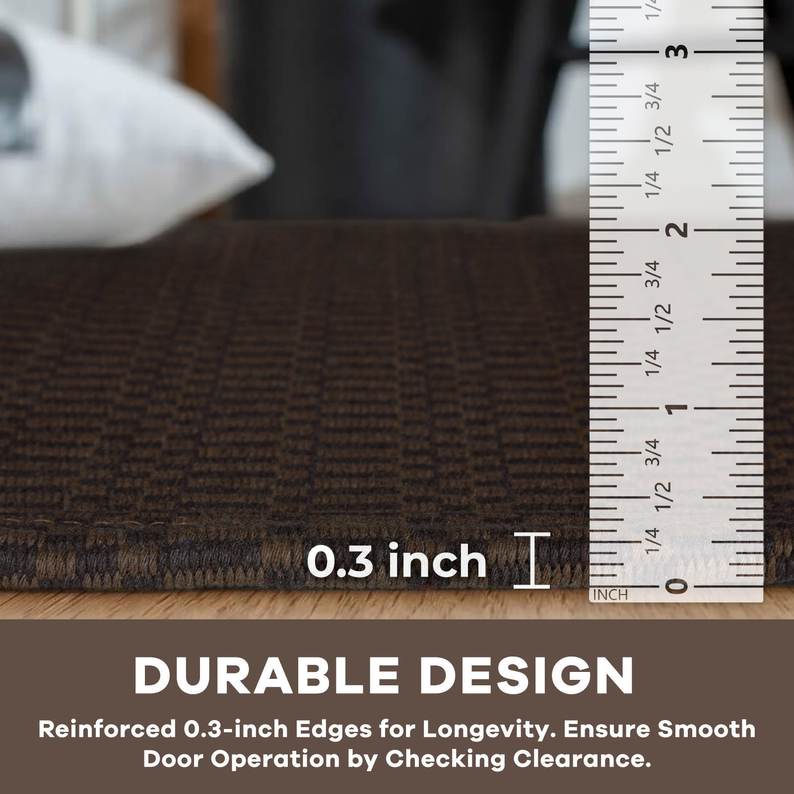 iOhouze Washable Rugs 3x5 ft Area Rug Cotton Entryway Rugs Rubber Backed Throw Rugs Indoor Door Mat Kitchen Rugs Braided Floor Carpet for Entrance Bathroom Kitchen Dark Coffee/Brown