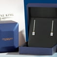 thumbnail image 5 of Gem Stone King 14K Yellow Gold DEF Lab Grown Diamond Long Liner Dangle Earrings for Women | 1.66 Cttw | Gemstone April Birthstone | Emerald Cut 6X4MM | Yellow Gold Chain Drop Earrings, 5 of 6