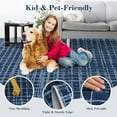 thumbnail image 4 of GlowSol 8'x10' Area Rugs for Living Room, Modern Abstract Area Rug Low Pile Non-Slip Geometric Stripes Carpet, Soft Foldable Bedroom Rug, Blue, 4 of 8