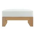 thumbnail image 3 of Ottoman Lounge Chair, White Natural, Teak Wood, Fabric, Modern Contemporary, Outdoor Patio Balcony Cafe Bistro Garden Furniture Hotel Hospitality, 3 of 4