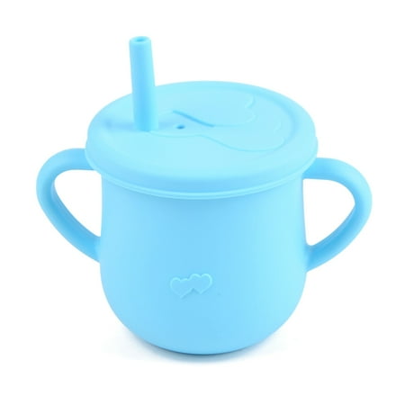 

UDIYO Water Cup Water Cup Soft Leakproof Silicone Baby Straw Feeding Drinking Glass for Home