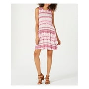 STYLE & COMPANY $49 Womens New Pink Tribal Sleeveless Shift Dress PL Petites B+B