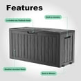 thumbnail image 5 of Decksplore 150 Gallon Outdoor Storage Box Waterproof Lockable Resin Deck Box, for Pool Accessories, Tools Storage, UV-Resistant Outside, Black, 5 of 8