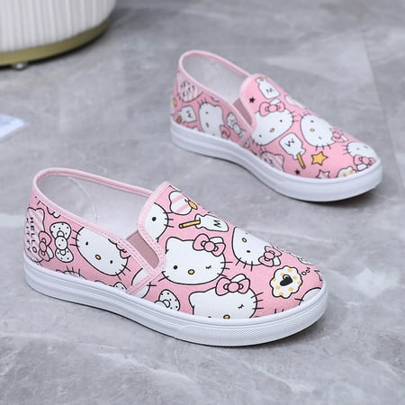 

Kawaii Anime Hello Kitty Sanrio Graffiti Comfort Breathable Canvas Shoes Cute Cartoon Ktcat Sweet Casual Shoes Girls Gifts