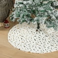 thumbnail image 4 of HBBKVI 35" Christmas Tree Skirt Gold Feather, Christmas Tree Decorations Indoor Outdoor, Soft Plush Tree Skirts Holiday Ornaments Home Party Decor, 4 of 7
