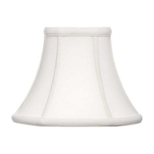 Upgradelights Off White Anna Rayon 9 Inch Regular Bell Washer Lampshade With Matching Harp And Finial Com Regular Bell Washer Lampshade, 9 Inch Tall Lamp Shade