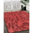 thumbnail image 3 of Ahgly Company Tapis d'Intérieur Ronds Transitionnels Rouges Lavables à la Machine, 6 Pieds Rond, 3 of 7