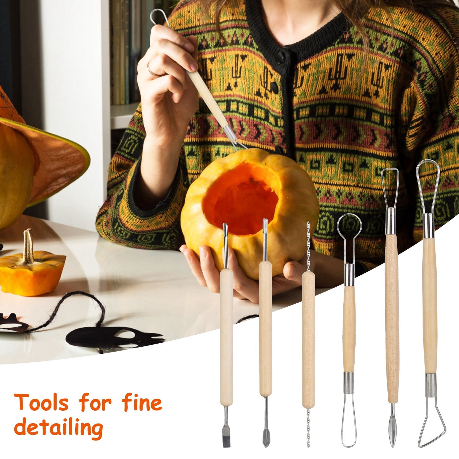 13Pcs Pumpkin Carving Kit Stainless Steel Tools with Scooper Saw Drill Etching for Halloween Jack-O-Lantern Craft Vegetable Carving