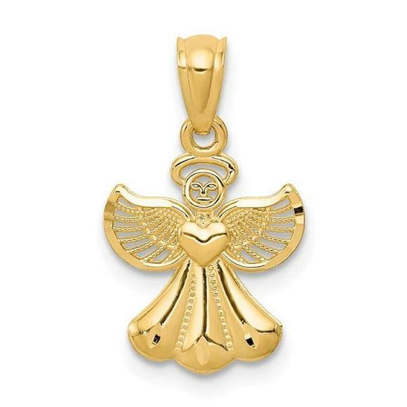 Finest Gold 11 x 20 mm 14K Yellow Gold Polished Angel Pendant