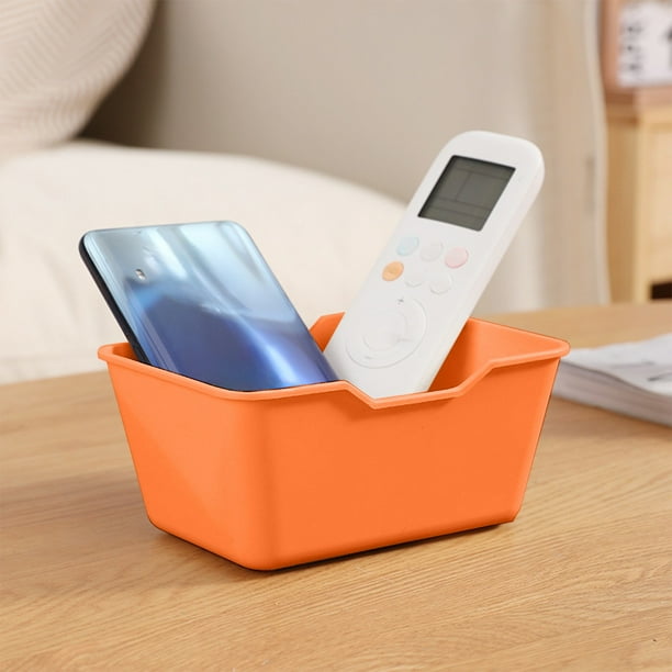 Mini Caja de Almacenamiento de Plástico Color Caramelo con Asa, Organizador Apilable para Escritorio de Oficina, Joyas y Artículos Diversos, 15 X 10 X 7 Cm