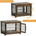 thumbnail image 6 of GIKPAL 32-Inch Dog Crate Furniture with Padded, 2-Door Wooden Wheels, Indoor Dogs Kennel for Small to Medium, 6 of 9