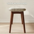 thumbnail image 6 of Set of 1 Dining Bench Table Bench with Leather Cushion, Wood Bench Solid Wooden Bench Indoor Dining Room Table Home Bedroom Bed End Restaurant Modern Hallway Furniture (White), 6 of 7