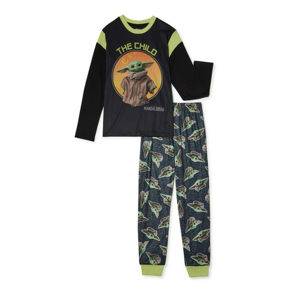 Yoda Boys Exclusive Long Sleeve 2-Piece Pajama Set Sizes 4-12