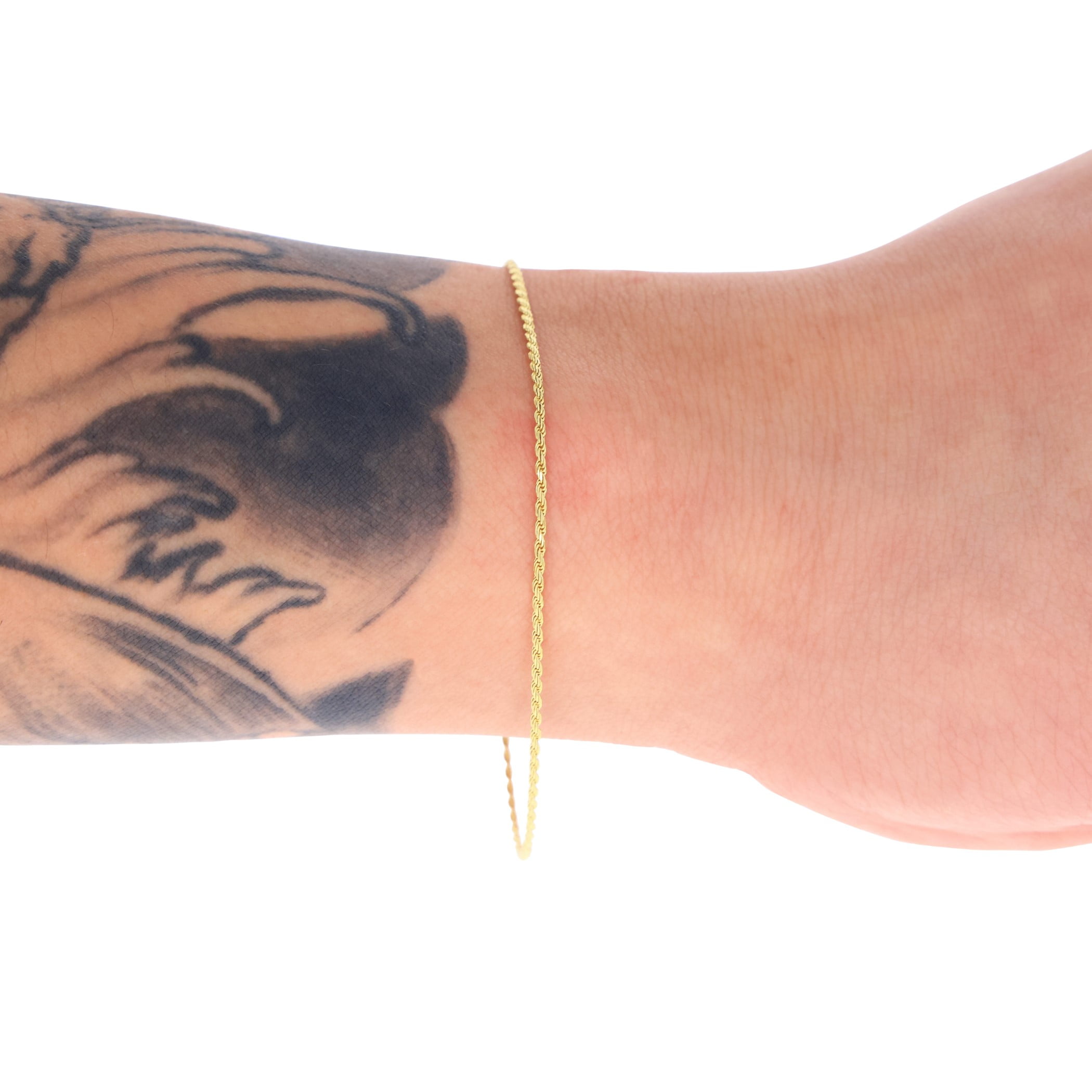 Nuragold 10K Real Yellow Gold 1mm Solid Rope Chain Diamond Cut Bracelet or Anklet (7"-9") Italian Jewelry for Men & Women
