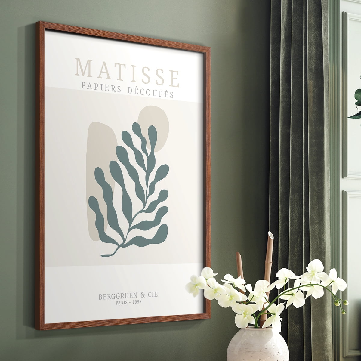 Matisse CDXXXVII in Brown Solid Wood Framed Print No Nail Hanging